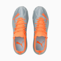 PUMA Ultra 2.4 Gazon Naturel Gazon Artificiel Chaussures de Foot (MG) Enfants Argent Orange