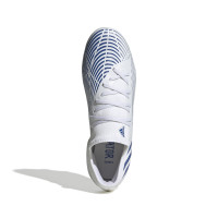 adidas Predator Edge.3 Low Gazon Naturel Chaussures de Foot (FG) Blanc Bleu Blanc