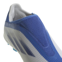 adidas X Speedflow.3 Veterloze Gras Voetbalschoenen (FG) Kids Wit Blauw
