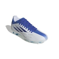 adidas X Speedflow.3 Gazon Naturel Chaussures de Foot (FG) Blanc Bleu