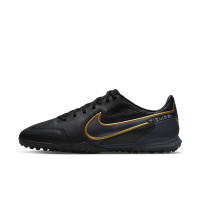 Nike Tiempo Legend 9 Pro React Turf Chaussures de football (TF) Noir Gris Foncé Or