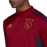 adidas Ajax Trainingstrui 2022-2023 Donkerrood Donkerblauw Goud