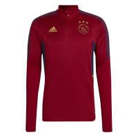 adidas Ajax Trainingstrui 2022-2023 Donkerrood Donkerblauw Goud