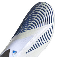 adidas Predator Edge+ IJzeren Nop Voetbalschoenen (SG) Wit Blauw Wit