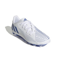 adidas Predator Edge.4 Gazon Naturel Gazon Artificiel Chaussures de Foot (FxG) Enfants Blanc Bleu Blanc