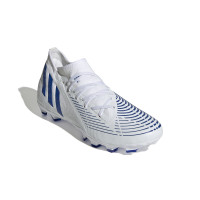 adidas Predator Edge.3 Gazon Naturel Gazon Artificiel Chaussures de Foot (MG) Blanc Bleu Blanc