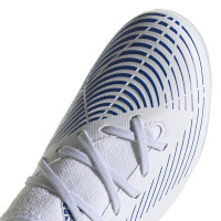 adidas Predator Edge.3 Gazon Naturel Gazon Artificiel Chaussures de Foot (MG) Enfants Blanc Bleu Blanc