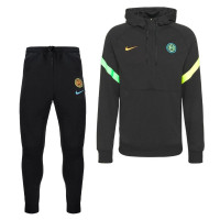 Survêtement Nike Inter Milan Fleece Hoodie Demi-Zip 2021-2022 Noir Vert Orange