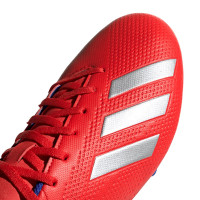 adidas X 18.4 FG Voetbalschoenen Rood Zilver Blauw