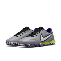 Nike Tiempo Legend 9 Pro React Turf Chaussures de football (TF) Gris clair Blanc