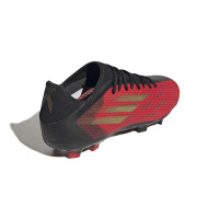 adidas X Speedflow.3 Gazon Naturel Chaussures de Foot (FG) Rouge Noir Or