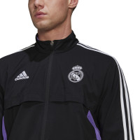 adidas Real Madrid Presentatie Trainingsjack 2022-2023 Zwart Wit Paars