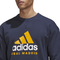 adidas Real Madrid DNA Survêtement Crew Sweater 2022-2023 Bleu Foncé Jaune