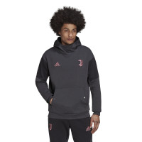 adidas Juventus Travel Hoodie Survêtement Sweat-Shirt à Capuche Gris Foncé Noir Rose