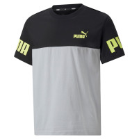PUMA Power T-Shirt Enfants Gris Clair Noir