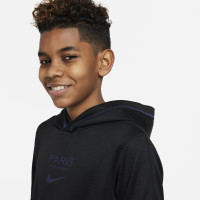 Nike Paris Saint-Germain Travel Fleece Hoodie 2022-2023 Kids Zwart Donkerblauw