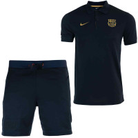 Nike FC Barcelone Polo Ensemble Training 2022-2023 Bleu Foncé Or