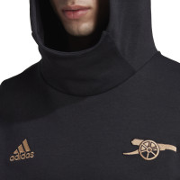 adidas Arsenal Travel Hoodie Survêtement Sweat-Shirt à Capuche Noir Doré