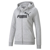 Survêtement à capuche en polaire à fermeture éclair avec logo PUMA Essentials pour femme, gris