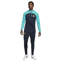 Nike FC Barcelona Strike Full-Zip Hooded Trainingspak 2022-2023 Donkerblauw Turquoise