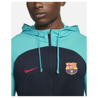 Nike FC Barcelona Strike Full-Zip Hooded Trainingspak 2022-2023 Donkerblauw Turquoise