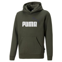 Puma Essentials+2 College Big Logo Fleece Hoodie Survêtement Enfant Vert Foncé Blanc