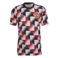 adidas Manchester United Pre Match Trainingsshirt 2022-2023 Wit Rood Zwart