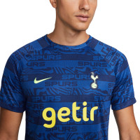 Nike Tottenham Hotspur Pre-Match Trainingsshirt 2022-2023 Donkerblauw Neon Geel