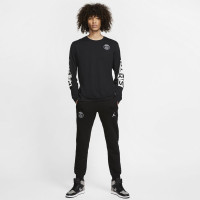 Nike Paris Saint Germain x Jordan T-Shirt Lange Mouwen Zwart Wit