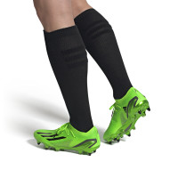 adidas X Speedportal.1 Crampons Vissés Gazon Naturel Chaussures de Foot (SG) Vert Noir Jaune