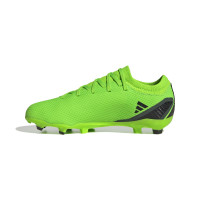 adidas X Speedportal.3 Gazon Naturel Chaussures de Foot (FG) Enfants Vert Noir Jaune