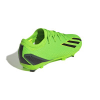 adidas X Speedportal.3 Gazon Naturel Chaussures de Foot (FG) Enfants Vert Noir Jaune