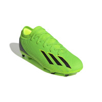 adidas X Speedportal.3 Gazon Naturel Chaussures de Foot (FG) Enfants Vert Noir Jaune