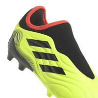 adidas Copa Sense.3 Sans Lacets Gazon Naturel Chaussures de Foot (FG) Enfants Jaune Noir Rouge