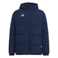 Veste d'hiver adidas Condivo 22 pour enfants bleu foncé et blanc