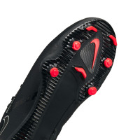 Nike Phantom GT2 Academy Gazon Naturel Gazon Artificiel Chaussures de Foot (MG) Enfants Noir Gris Rouge
