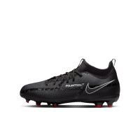 Nike Phantom GT2 Academy DF Gras / Kunstgras Voetbalschoenen (MG) Kids Zwart Grijs Rood