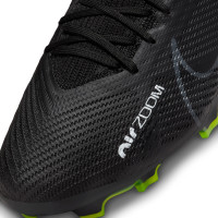 Nike Zoom Mercurial Superfly 9 Pro Gazon Naturel Chaussures de Foot (FG) Noir Gris Néon Jaune