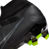 Nike Zoom Mercurial Superfly 9 Pro Gazon Naturel Chaussures de Foot (FG) Noir Gris Néon Jaune