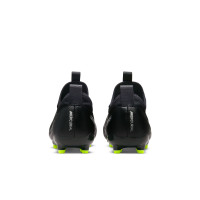 Nike Zoom Mercurial Vapor 15 Academy Sans Lacets Gazon Naturel Artificiel Chaussures de Foot (MG) Enfants Noir Gris Néon Jaune