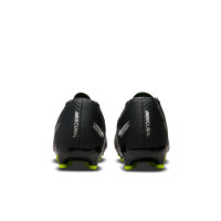 Nike Zoom Mercurial Vapor 15 Academy Gazon Naturel Gazon Artificiel Chaussures de Foot (MG) Noir Gris Néon Jaune