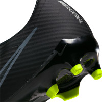 Nike Zoom Mercurial Vapor 15 Academy Gazon Naturel Gazon Artificiel Chaussures de Foot (MG) Noir Gris Néon Jaune