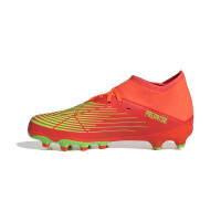 adidas Predator Edge.3 Gazon Naturel Gazon Artificiel Chaussures de Foot (MG) Enfants Rouge Vert