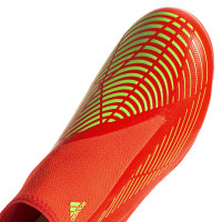 adidas Predator Edge.3 Sans Lacets Gazon Naturel Chaussures de Foot (FG) Rouge Vert