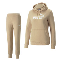 PUMA Essentials Logo Fleece Hoodie Trainingspak Dames Beige