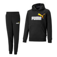 Puma Essentials+ 2 College Big Logo Sweat à capuche en molleton pour enfants Noir Orange