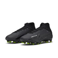 Nike Zoom Mercurial Superfly 9 Elite Gazon Artificiel Chaussures de Foot (AG) Noir Gris Néon Jaune