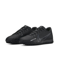 Nike Zoom Mercurial Vapor 15 Academy Turf Chaussures de Foot (TF) Noir Gris Néon Jaune