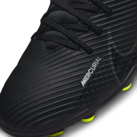 Nike Mercurial Superfly 9 Club Gazon Naturel / Gazon Artificiel Chaussures de Foot (MG) Noir Gris Néon Jaune