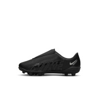 Nike Mercurial Vapor 15 Club Velcro Gazon Naturel Gazon Artificiel Chaussures de Foot (MG) Enfants Tout Petits Noir Gris